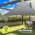 Instahut Shade Sail Triangle 280g/m² UV Block 5x5x7.1m Grey Weather Resistant - SuperSaverAU - view 5