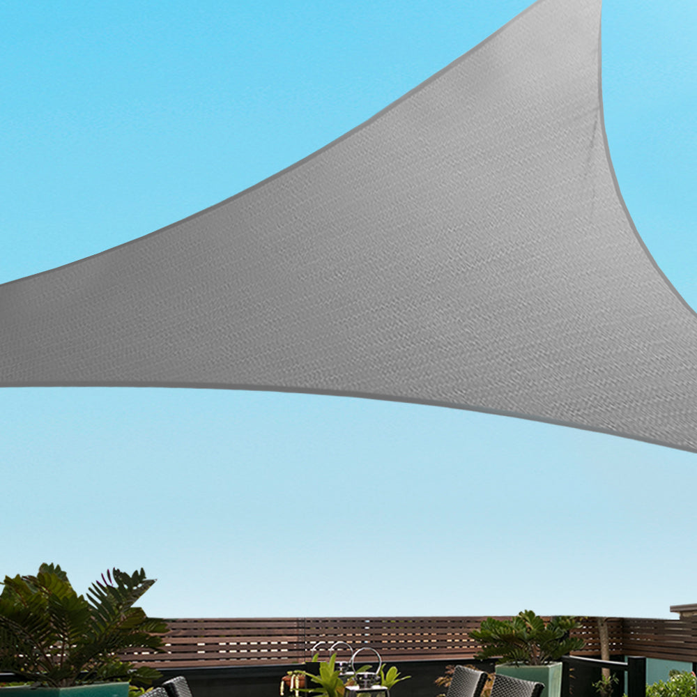 Instahut Shade Sail 6x6x6m Triangle 280GSM Grey UV Block 98% Weather Resistant - SuperSaverAU - view 8