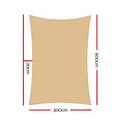 Instahut Shade Sail 3x6m Rectangle 185GSM 95% UV Block Sand Beige - SuperSaverAU - view 2