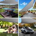 Instahut Shade Sail 3x5m Rectangle 280GSM Grey UV Block 98% Weather Resistant - SuperSaverAU - view 4