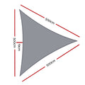 Instahut Shade Sail 5x5x5m Triangle 280GSM Grey UV Block 98% Weather Resistant - SuperSaverAU - view 2