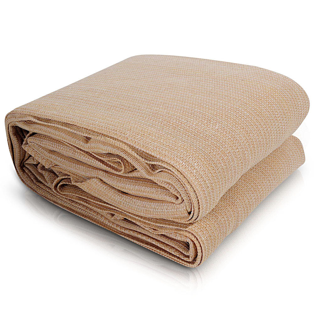 Instahut Shade Sail 2x4m Rectangle 185GSM UV Block Sand Beige Cloth