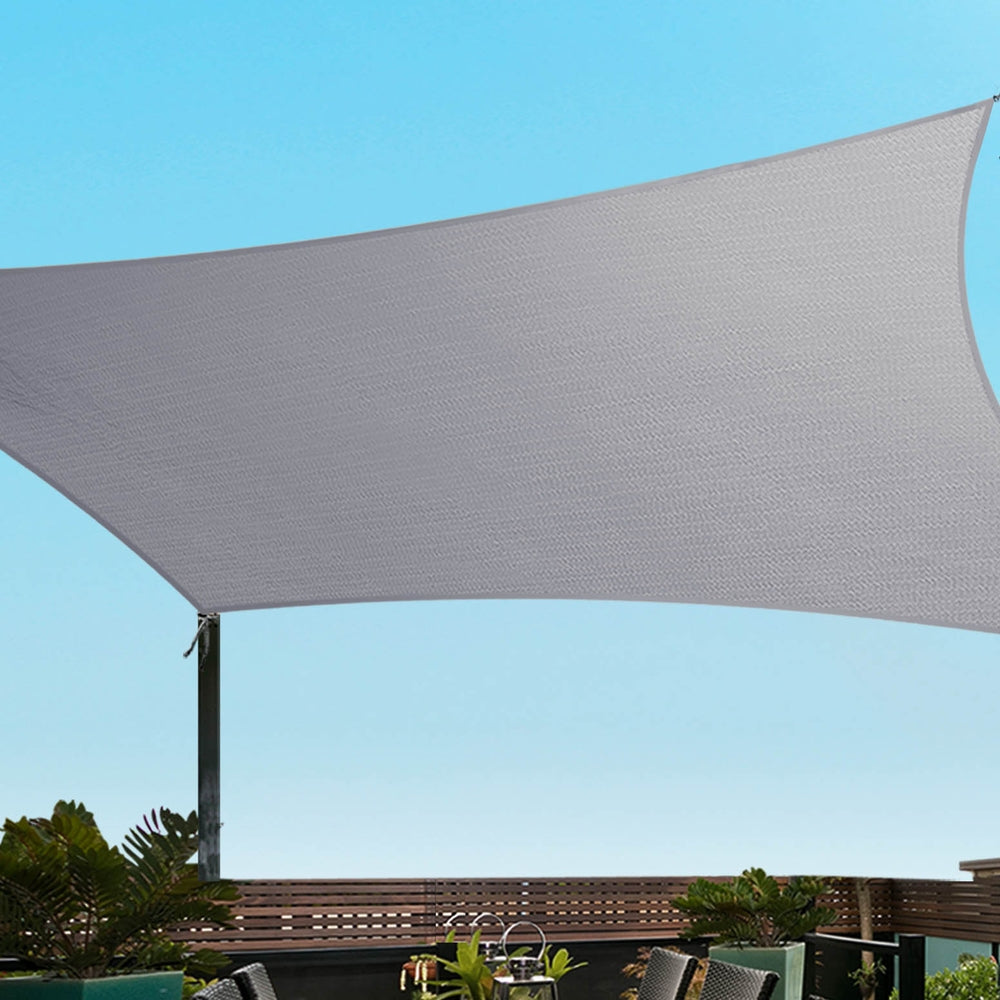 Instahut Waterproof Shade Sail 3x5m 220GSM UV Block, Weather Resistant, Grey - SuperSaverAU - view 7