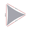 Instahut Waterproof Shade Sail 220GSM Triangle Canopy 4x4x4m - UV Block, Durable - SuperSaverAU - view 2