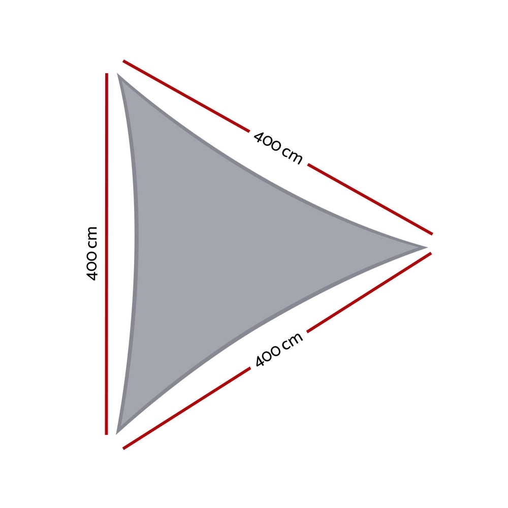 Instahut Waterproof Shade Sail 220GSM Triangle Canopy 4x4x4m - UV Block, Durable - SuperSaverAU - view 2