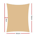 Instahut Waterproof Shade Sail 4x5m Rectangle Sand, UV Block, Durable Design - SuperSaverAU - view 2