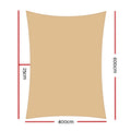 Instahut Waterproof Shade Sail 4x6m Rectangle Sand - UV Block, Durable Design - SuperSaverAU - view 2