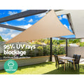 Instahut Waterproof Shade Sail 5x5x5m Triangle Sand, UV Block, Durable Design - SuperSaverAU - view 6