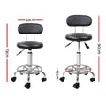 Artiss Salon Stool Swivel Chair Backrest Black - SuperSaverAU - view 2