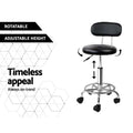 Artiss Salon Stool Swivel Chair Backrest Black - SuperSaverAU - view 5