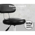 Artiss Salon Stool Swivel Chair Backrest Black - SuperSaverAU - view 6