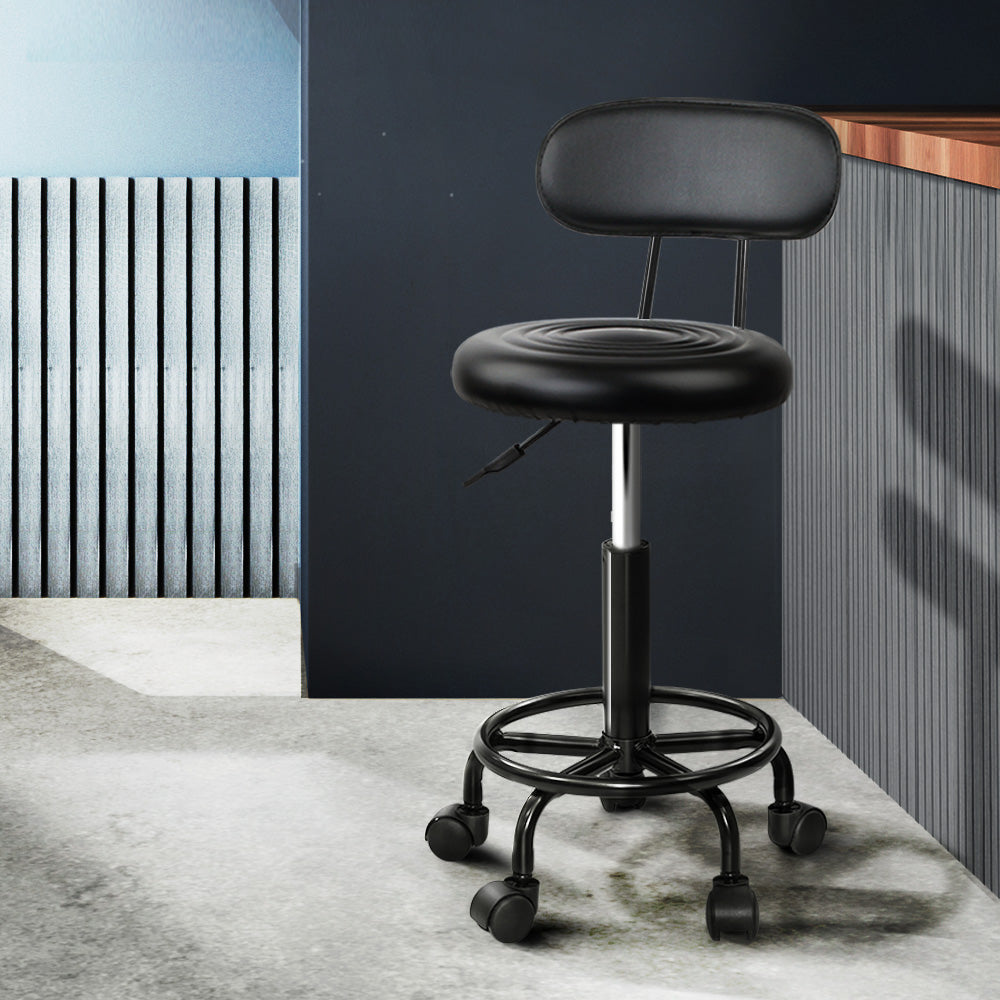Artiss Salon Stool Swivel Chair Backrest - SuperSaverAU - view 8