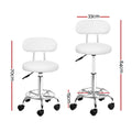 Artiss Salon Stool Swivel Chair Backrest White - SuperSaverAU - view 2