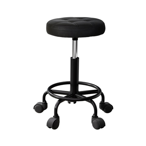 Artiss Black Round Swivel Salon Stool - SuperSaverAU - view 1