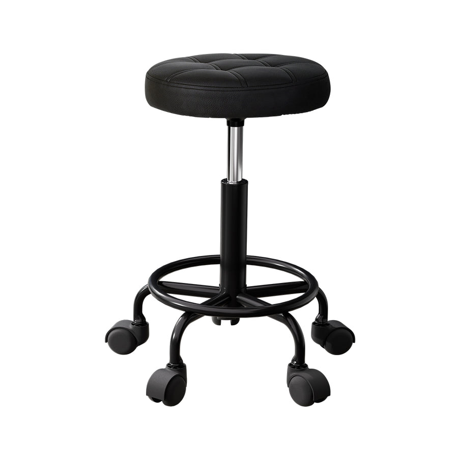 Artiss Black Round Swivel Salon Stool - SuperSaverAU - view 1