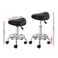 Artiss Salon Stool Saddle Swivel Chair Black - SuperSaverAU - view 2