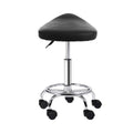 Artiss Salon Stool Saddle Swivel Chair Black - SuperSaverAU - view 4