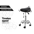 Artiss Salon Stool Saddle Swivel Chair Black - SuperSaverAU - view 5
