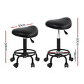 Artiss Salon Stool Swivel Chair with Saddle Seat & Adjustable Height - Black - SuperSaverAU - view 2