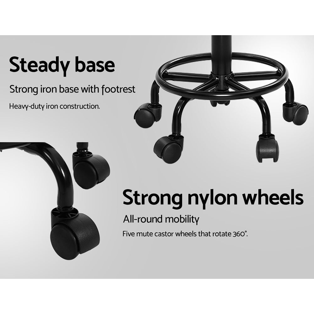 Artiss Salon Stool Swivel Chair with Saddle Seat & Adjustable Height - Black - SuperSaverAU - view 7