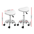 Artiss Salon Stool Saddle Swivel Chair White - SuperSaverAU - view 2