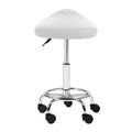Artiss Salon Stool Saddle Swivel Chair White - SuperSaverAU - view 4