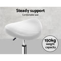 Artiss Salon Stool Saddle Swivel Chair White - SuperSaverAU - view 6