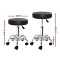 Artiss Salon Stool Round Swivel Chair Black - SuperSaverAU - view 2