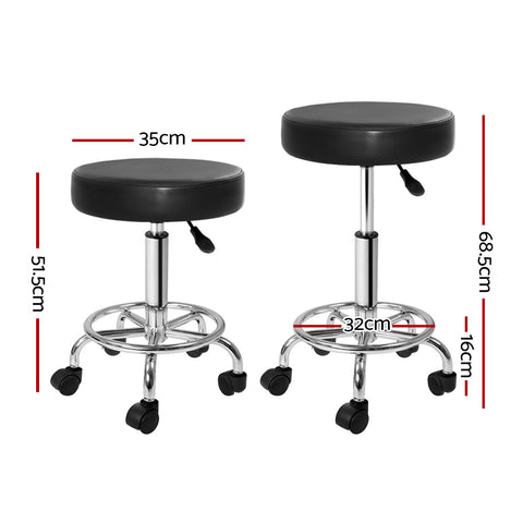 Artiss Salon Stool Round Swivel Chair Black - SuperSaverAU - view 2