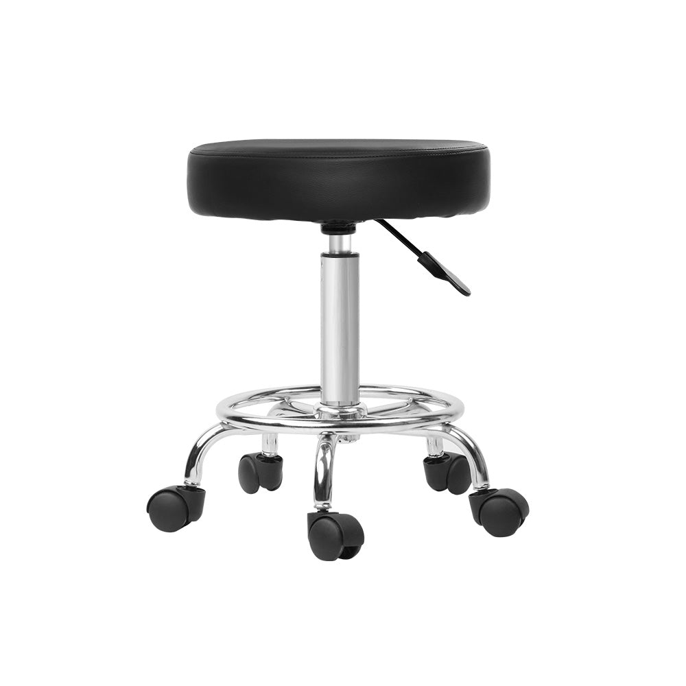 Artiss Salon Stool Round Swivel Chair Black - SuperSaverAU - view 4