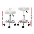 Artiss Salon Stool Round Swivel Chair White - SuperSaverAU - view 2