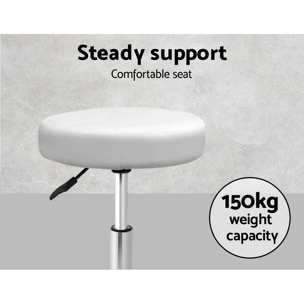 Artiss Salon Stool Round Swivel Chair White - SuperSaverAU - view 6