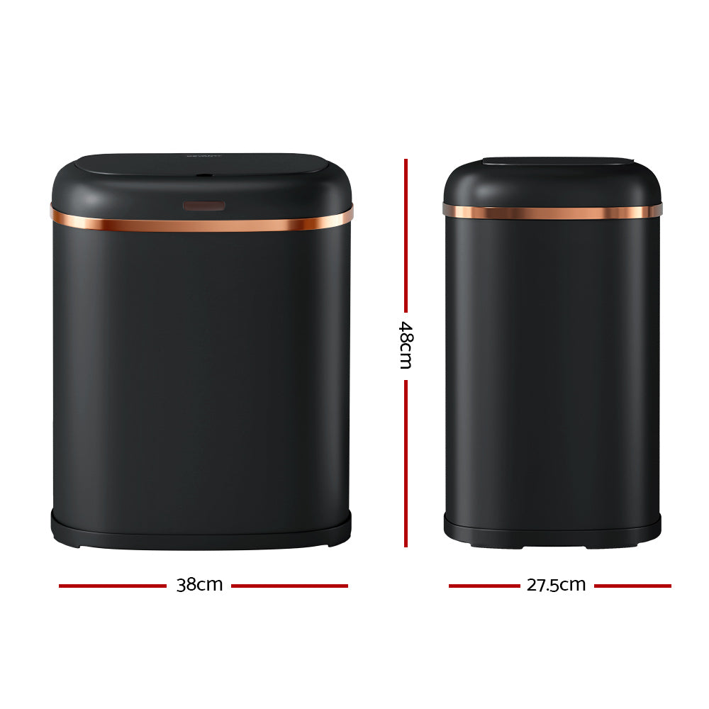 Devanti Motion Sensor Bin 38L with Soft Close Lid - Black