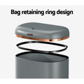 Devanti Motion Sensor Bin 38L - Hands-Free, Noise-Free, Fingerprint-Resistant Grey - SuperSaverAU - view 4