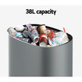 Devanti Motion Sensor Bin 38L - Hands-Free, Noise-Free, Fingerprint-Resistant Grey - SuperSaverAU - view 5