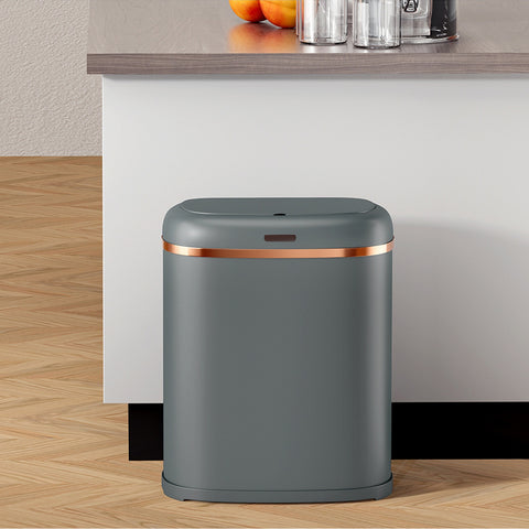 Devanti Motion Sensor Bin 38L - Hands-Free, Noise-Free, Fingerprint-Resistant Grey - SuperSaverAU - view 1