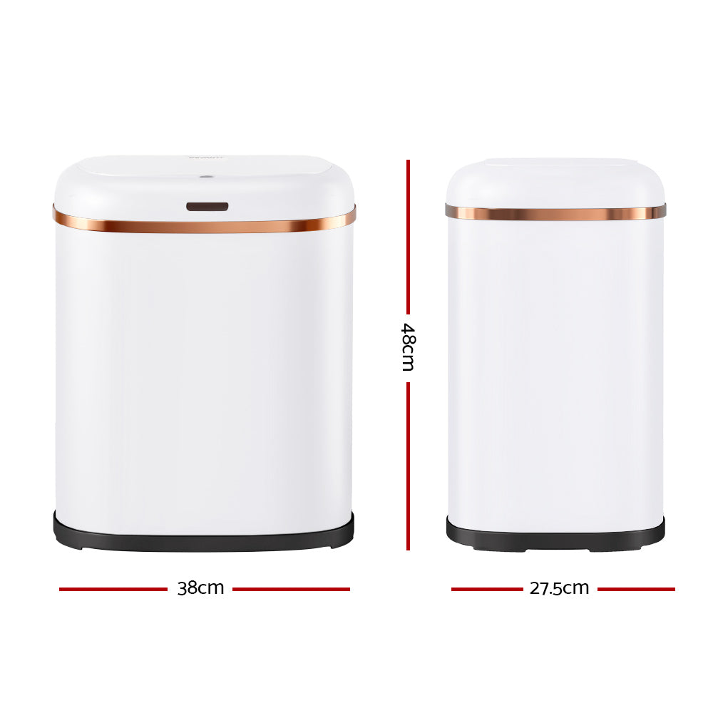 Devanti Motion Sensor Bin 38L with Soft Close Lid - White