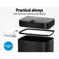 Devanti 45L Motion Sensor Bin - Hands-Free, Black, Fingerprint-Resistant Steel - SuperSaverAU - view 5