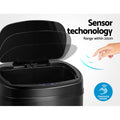 Devanti 58L Motion Sensor Rubbish Bin - Black, Hands-Free, Fingerprint-Resistant - SuperSaverAU - view 2