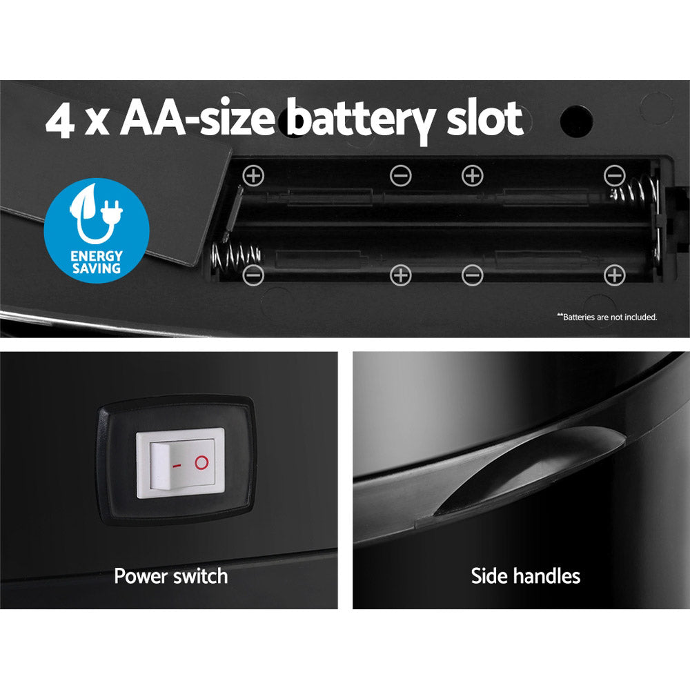 Devanti 58L Motion Sensor Rubbish Bin - Black, Hands-Free, Fingerprint-Resistant - SuperSaverAU - view 5