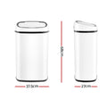 Devanti 58L Motion Sensor Bin - White, Hands-Free, Fingerprint-Resistant, Silent - SuperSaverAU - view 2