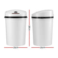Devanti 9L Motion Sensor Rubbish Bin – White