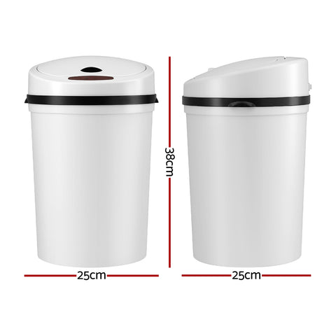 Devanti 9L Motion Sensor Rubbish Bin – White