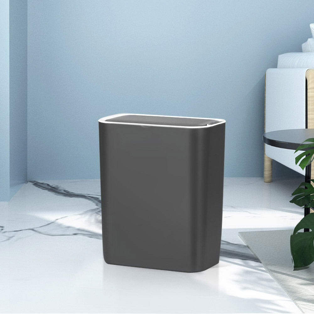 Devanti 9L Sensor Bin - Hands-Free, Odour Locking, Waterproof, Ash Black