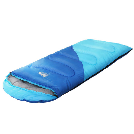 Weisshorn Children's Thermal Sleeping Bag 172cm - Water-Resistant, Lightweight, Blue