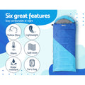 Weisshorn Children's Thermal Sleeping Bag 172cm - Water-Resistant, Lightweight, Blue - SuperSaverAU - view 5
