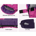 Weisshorn 172cm Children's Thermal Sleeping Bag - Pink, Water-Resistant, Lightweight - SuperSaverAU - view 6