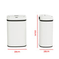 Devanti Motion Sensor Bin 50L - Hands-Free, Odour-Free, Noise-Free, White - SuperSaverAU - view 2