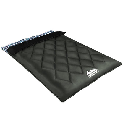 Weisshorn Double Sleeping Bag -10°C, 220cm x 150cm, Waterproof, 2 Pillows Included
