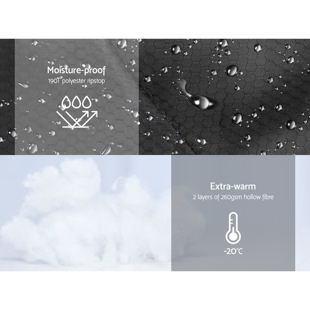 Weisshorn Sleeping Bag Single -20°C Waterproof, Compact, 2.7kg, 208cm x 82cm